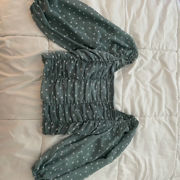 Fashion Nova Tops - Mesh poke dot crop